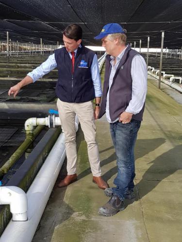 With Mike Wing inspecting the Abalone Farm located at Connellys Marsh 