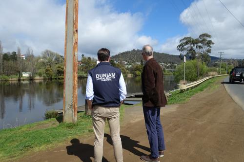 With the President of the New Norfolk Rowing Club, Mr Peter Nichols