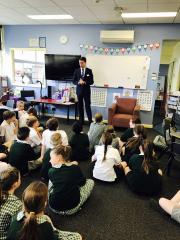 Talking to students of St Cuthberts School about how our Parliaments work